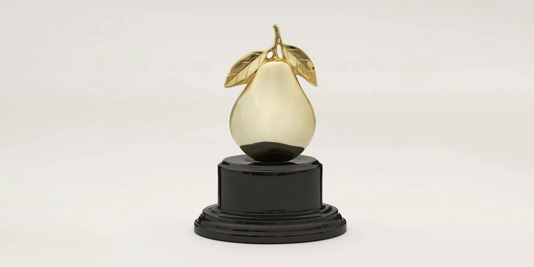 The Golden Pear trophy of the Art and Olfaction Awards