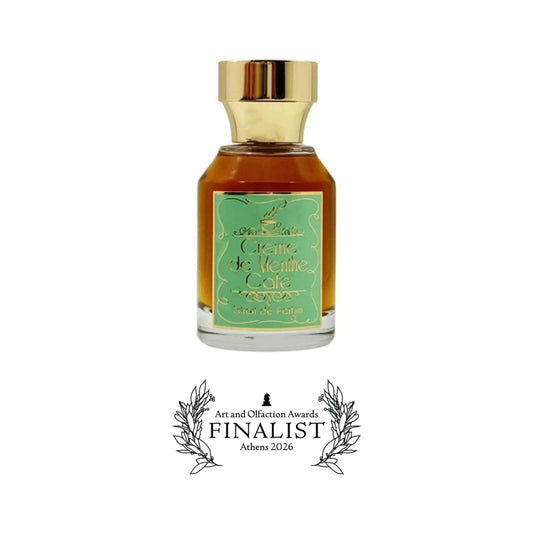 Crème de Menthe Café by Statik Olfactive with the Art and Olfaction Awards Finalist banner, Athens 2026