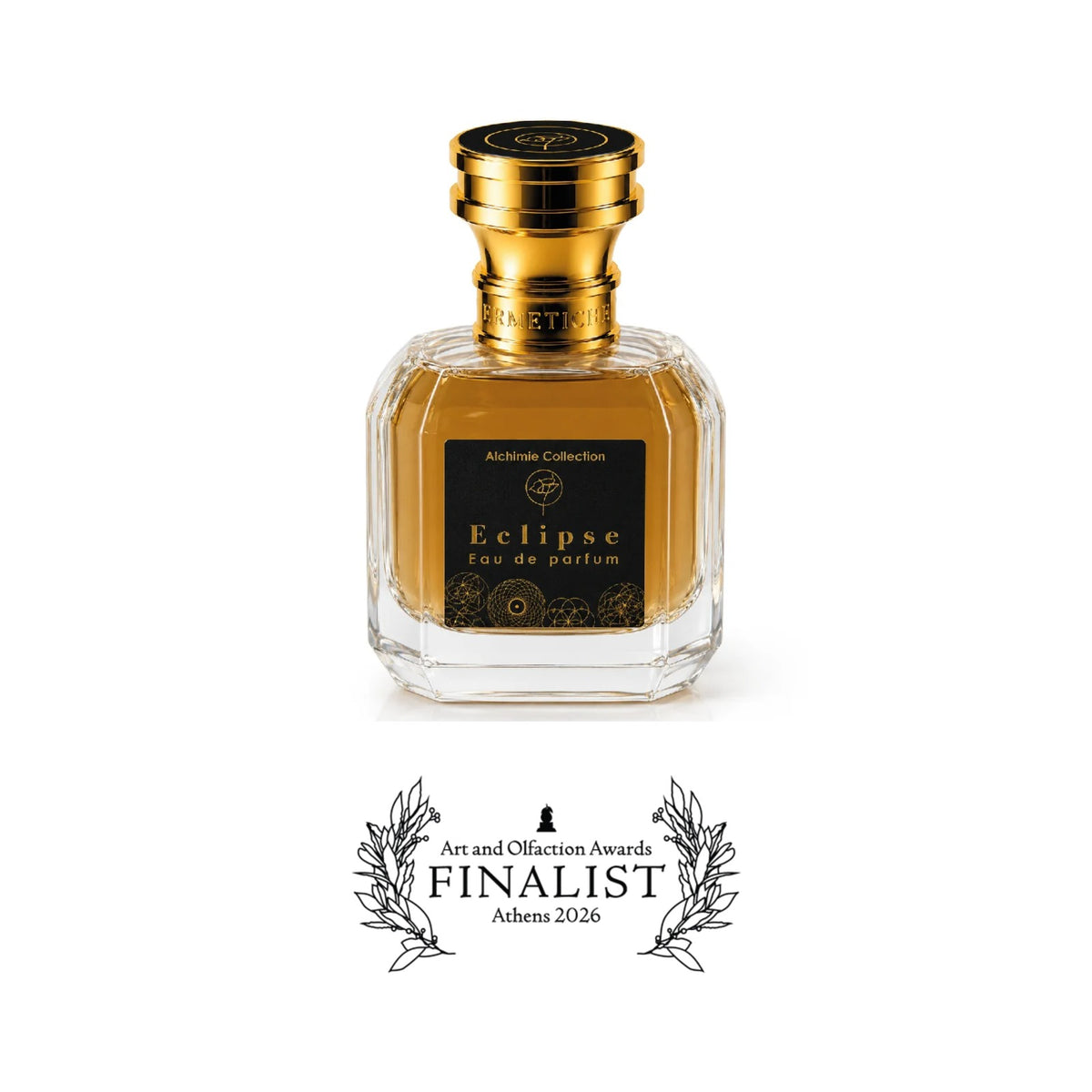 Eclipse by Ermetiche Fragranze with the Art and Olfaction Awards Finalist banner, Athens 2026