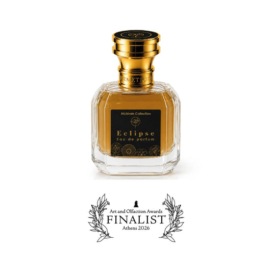 Eclipse by Ermetiche Fragranze with the Art and Olfaction Awards Finalist banner, Athens 2026